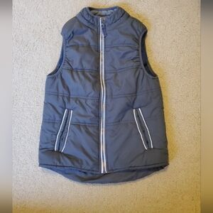 CARTER'S grey zipper puffer vest pockets reflective details size 7. Stylish cozy